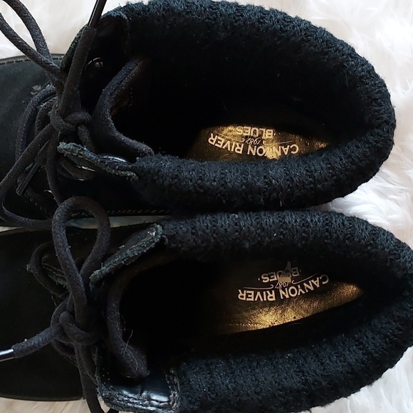 CANYON River Blues Genuine Suede upper black ankle boots size 6 - Picture 5 of 6